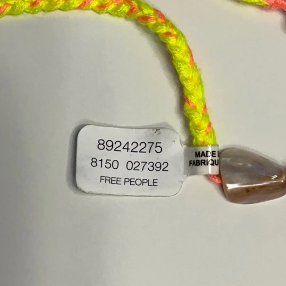 Free People X Ariana Ost “At The Market” Necklace ~ Neon Yellow/Orange; NWT - Picture 14 of 16